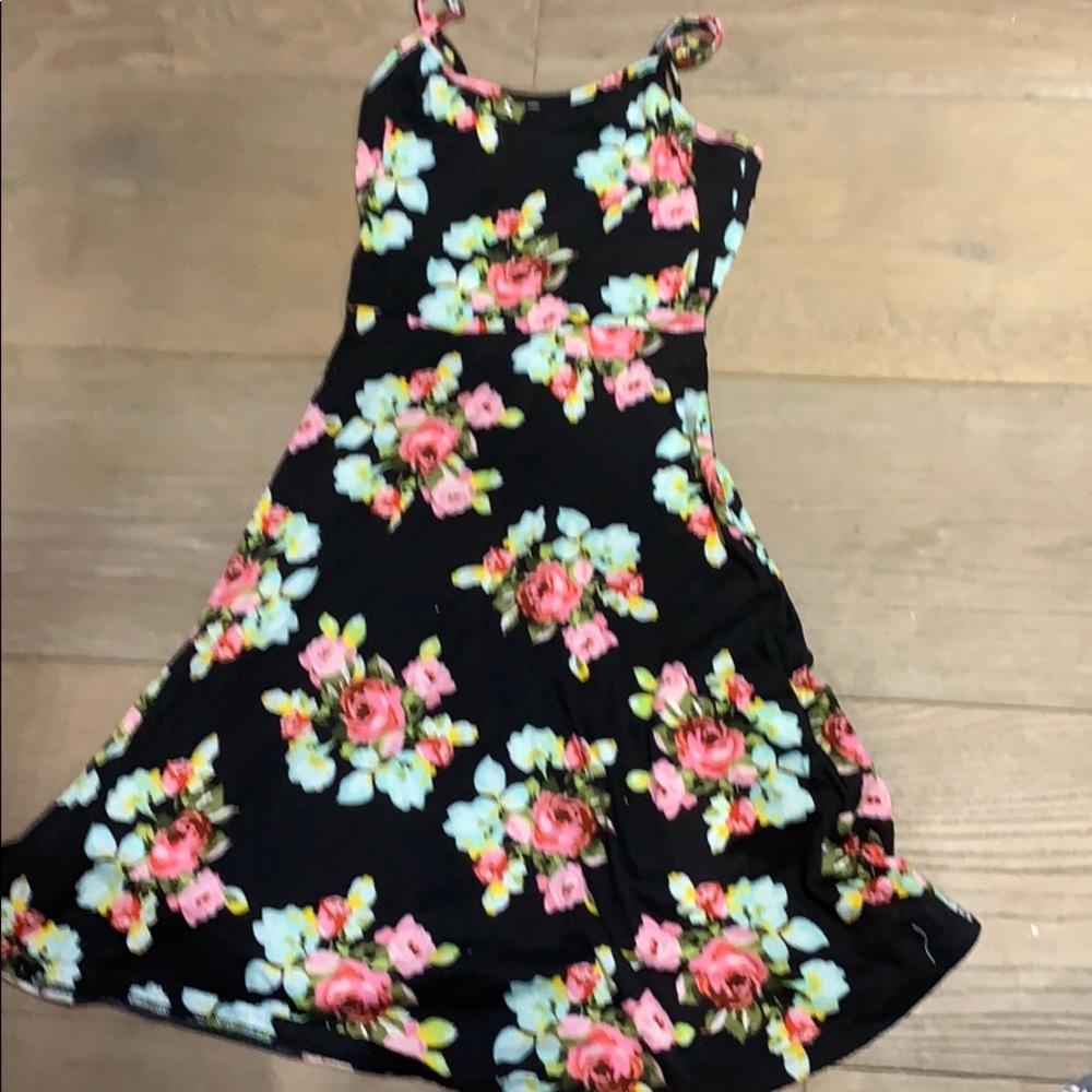 Floral dress with black background